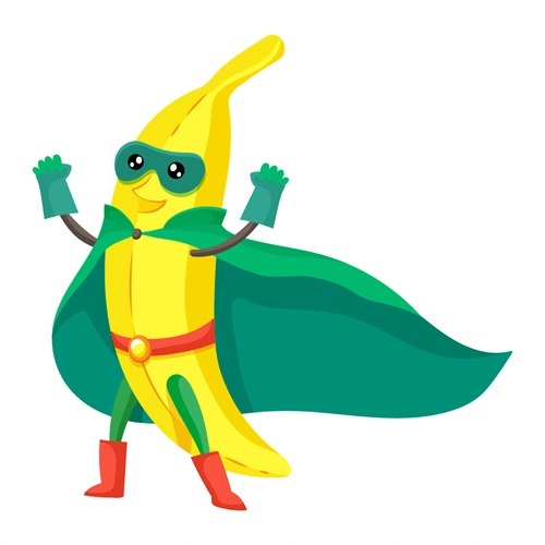 Superhero Banana Classroom Fruit Transparent Sticker